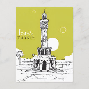 Cartão Postal Viagens vintage Izmir Turkey Ephesus Acropolis