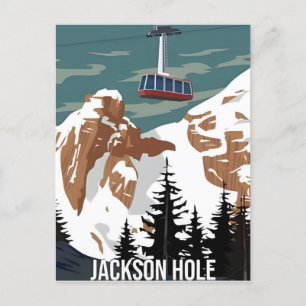 Cartão Postal Viagens vintage Jackson Hole Wyoming retro