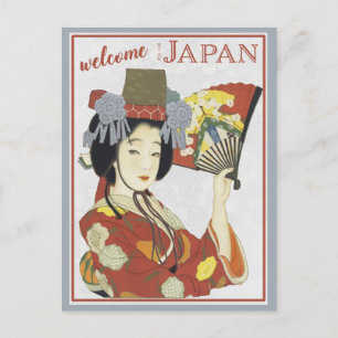 Cartão Postal Viagens vintage Japonês Geisha