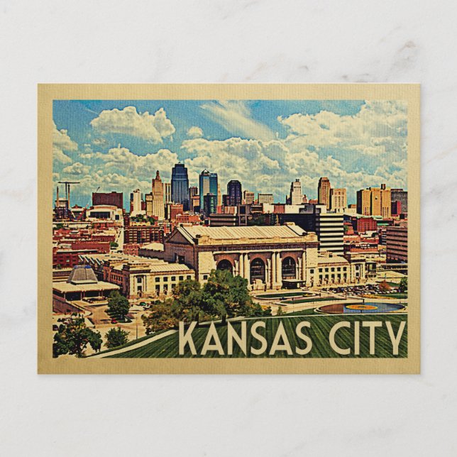 Cartão Postal Viagens vintage Kansas City Missouri (Frente)