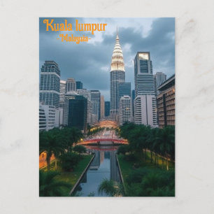 Cartão Postal viagens vintage kuala lumpur malaysia