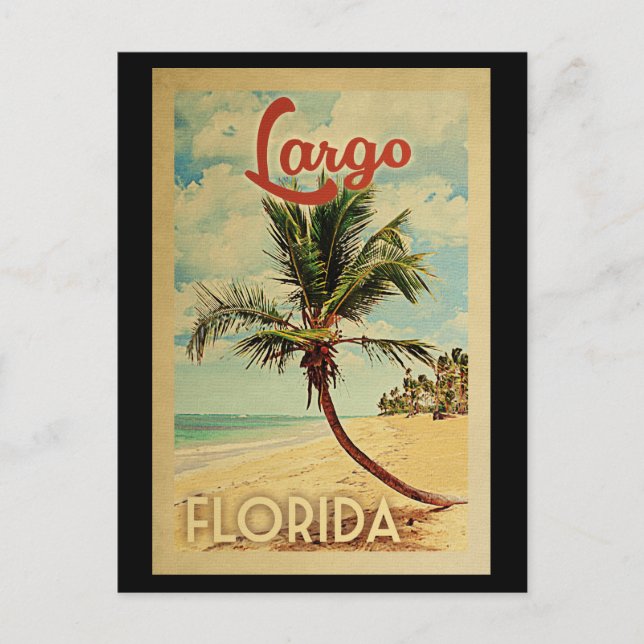 Cartão Postal Viagens vintage Largo Palm Tree (Frente)