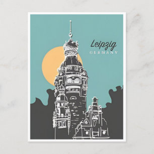 Cartão Postal Viagens vintage Leipzig Alemanha Antiga do Pos pas