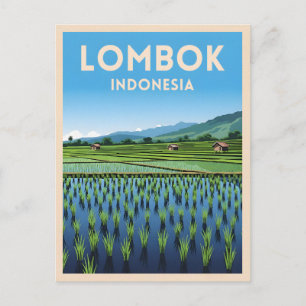 Cartão Postal Viagens vintage Lombok Indonésia - Cenário Retroat