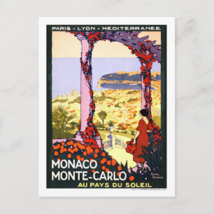 Cartão Postal Viagens vintage, Monte-Carlo
