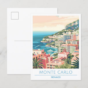 Cartão Postal Viagens vintage Monte Carlo Mônaco