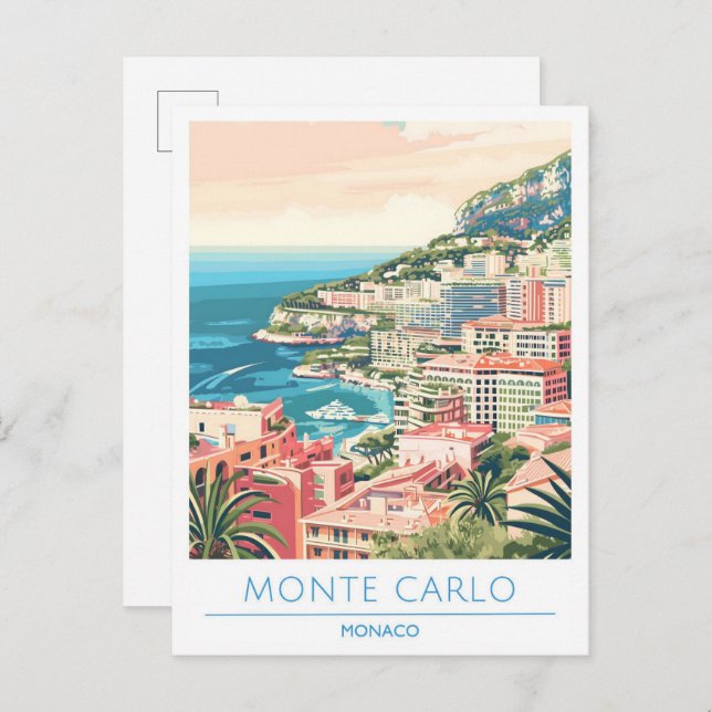 Cartão Postal Viagens vintage Monte Carlo Mônaco (Frente/Verso)