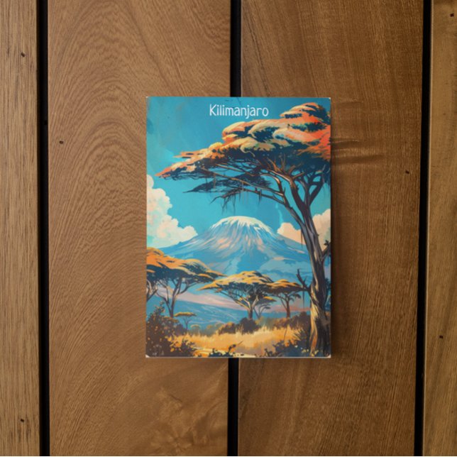 Cartão Postal Viagens vintage Monte Kilimanjaro Tanzânia (vintage kilimanjaro postcard)