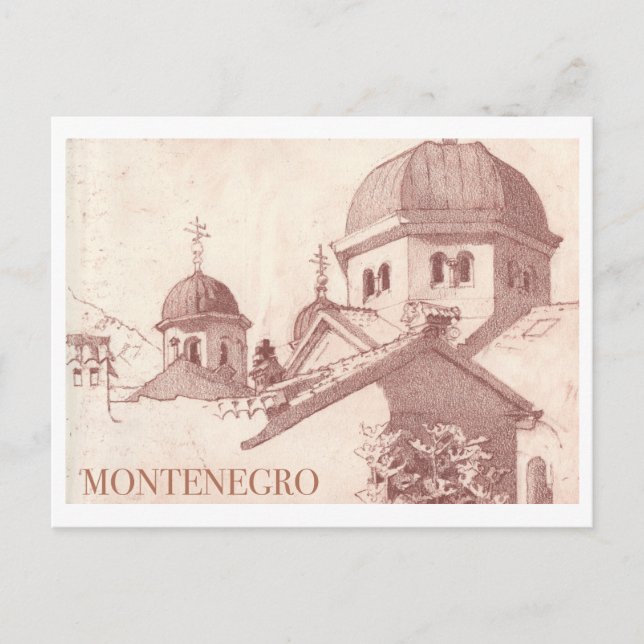 Cartão Postal Viagens vintage Montenegro (Frente)