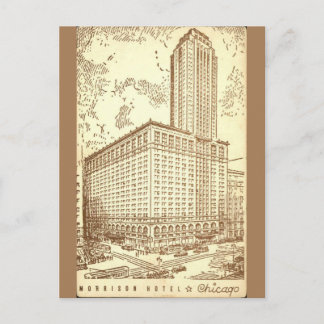 Cartão Postal Viagens vintage Morrison Hotel Chicago