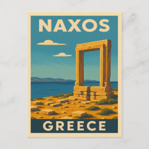 Cartão Postal Viagens vintage Naxos Grécia Coastal Retrocêntrico
