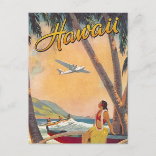 Cartão Postal Viagens Vintage no Havaí