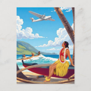 Cartão Postal Viagens Vintage no Havaí