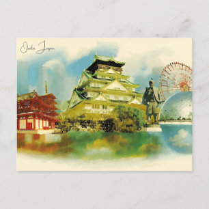 Cartão Postal Viagens vintage Osaka Japão ásia cidade Geisha