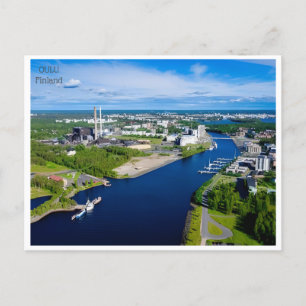 Cartão Postal viagens vintage Oulu Finlândia Turnê