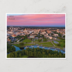 Cartão Postal viagens vintage Oulu Finlândia Turnê