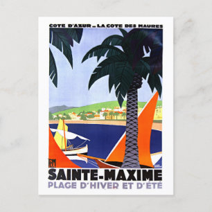 Cartão Postal Viagens vintage para Sainte-Maxime, França