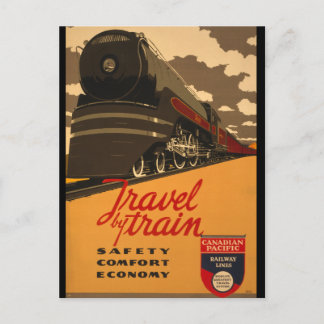 Cartão Postal viagens vintage por Poster do comboio