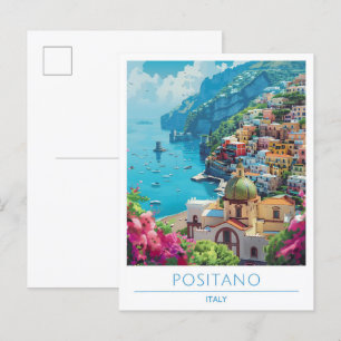 Cartão Postal Viagens vintage Positano Itália