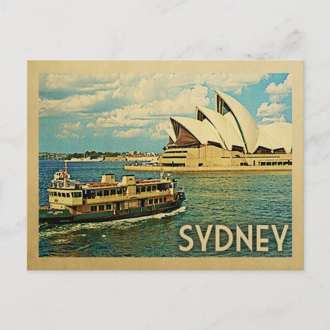 Cartão Postal Viagens vintage postal Sydney Austrália (Frente)