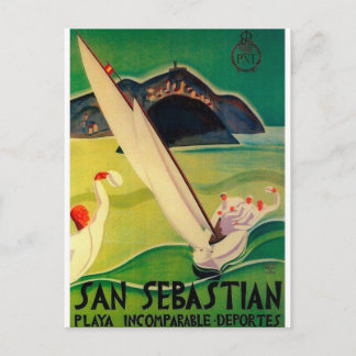 Cartão Postal Viagens vintage Poster da Donostia San Sebastian