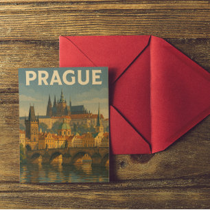 Cartão Postal Viagens vintage Praga República Checa