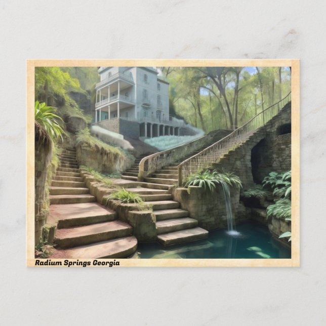 Cartão Postal Viagens vintage Radium Primavera Georgia (Frente)
