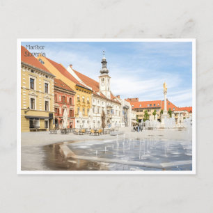 Cartão Postal viagens vintage retro Maribor Eslovênia Eslováquia