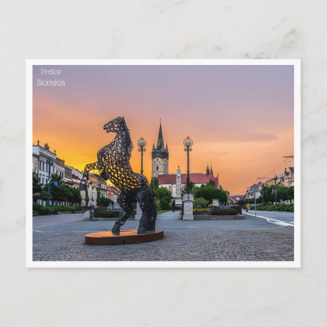 Cartão Postal viagens vintage retro Prešov Eslováquia Eslovaquie (Frente)