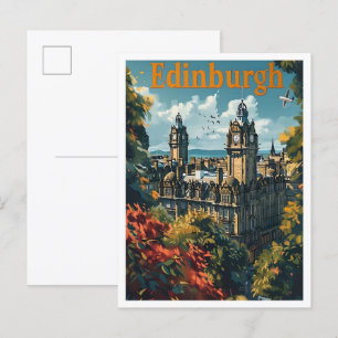 Cartão Postal Viagens vintage Retroativa Clássica de Edimburgo E