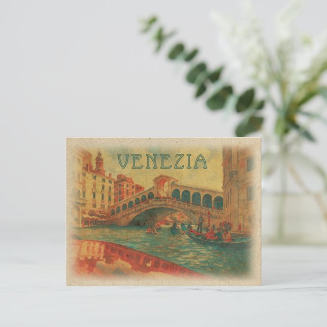 Cartão Postal Viagens vintage Retroativa - Veneza Veneza Itália (Em pé/Frente)