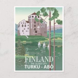 Cartão Postal Viagens vintage retrógrada Finlândia turku-Abo Lap