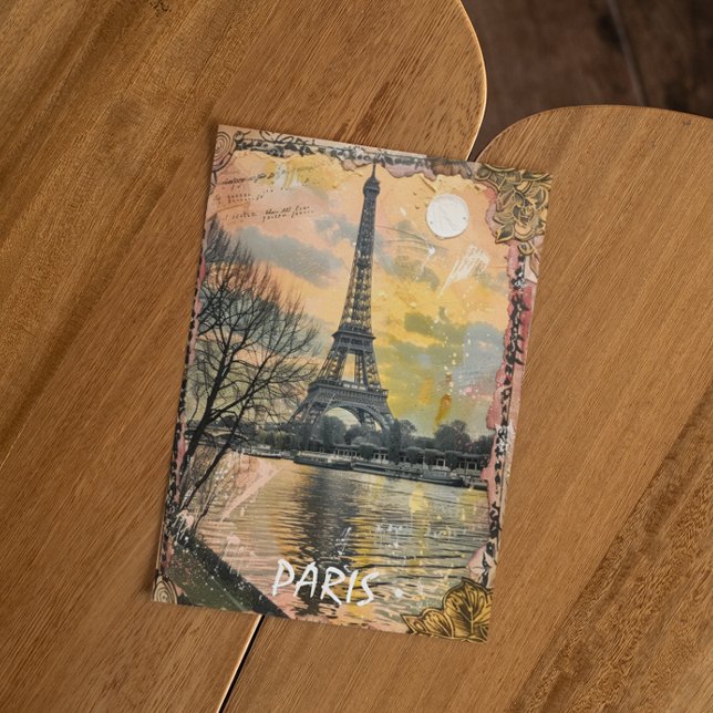 Cartão Postal Viagens vintage Romântica da França (paris france vintage travel postcard)