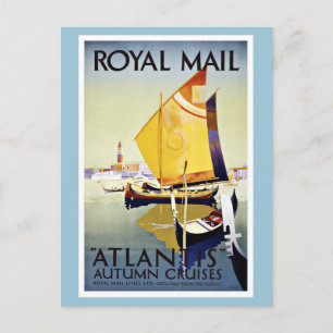 Cartão Postal Viagens vintage Royal Mail Atlantis