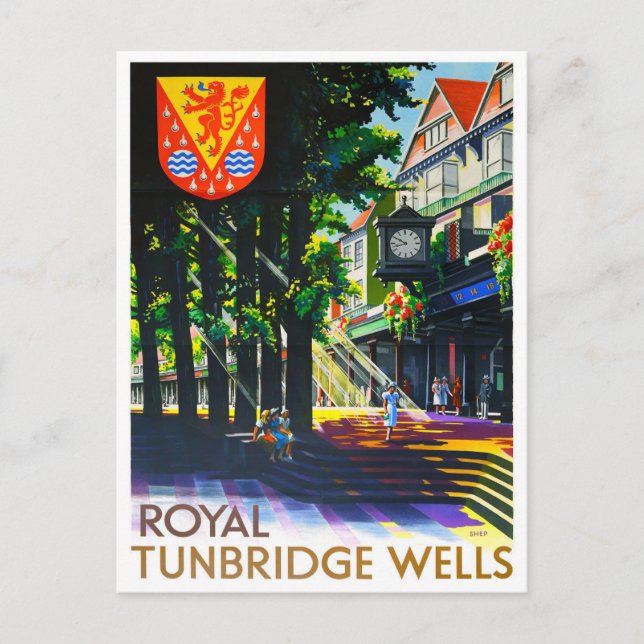 Cartão Postal Viagens vintage Royal Tunbridge Wells England (Frente)