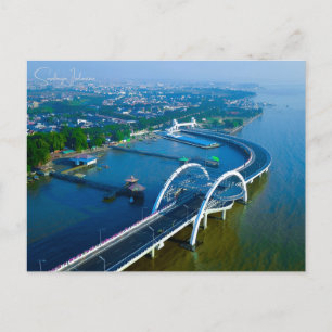 Cartão Postal Viagens vintage Surabaya Indonésia retro cidade da