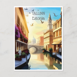 Cartão Postal viagens vintage Tallinn Estônia