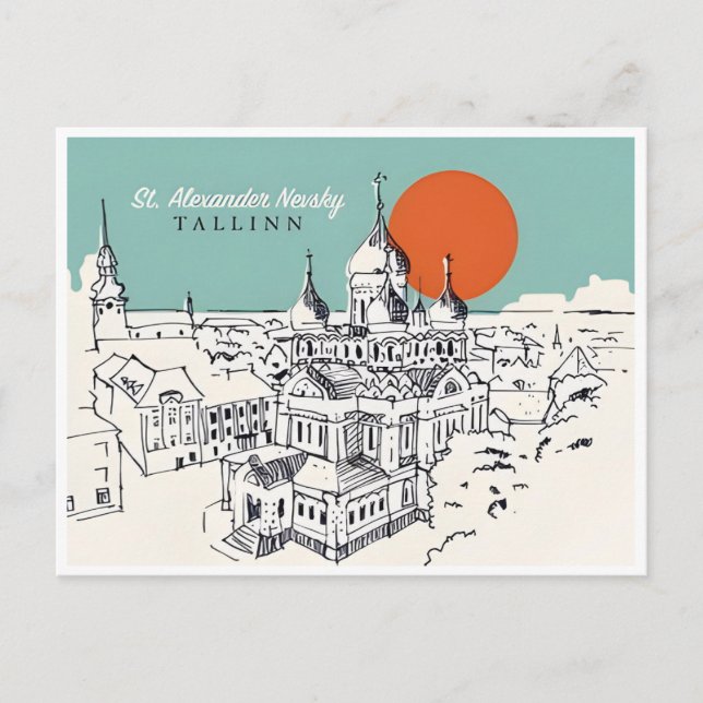 Cartão Postal viagens vintage Tallinn Estônia (Frente)