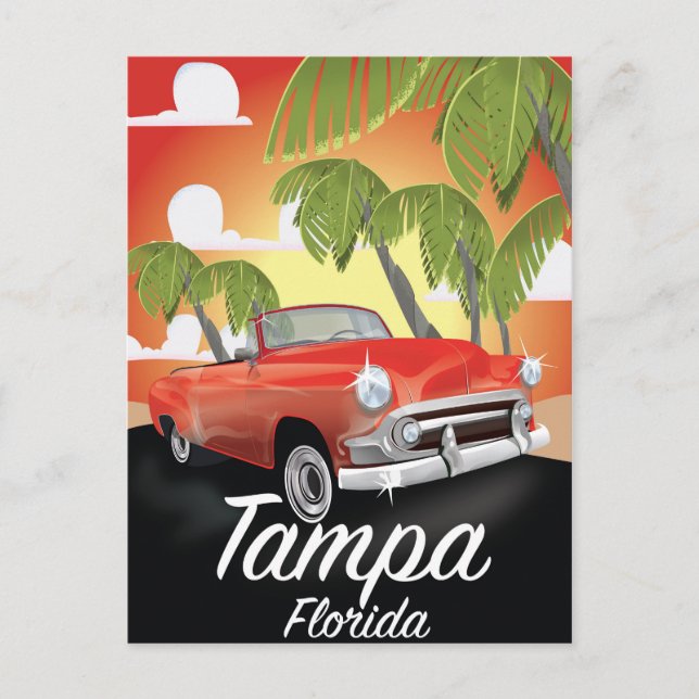 Cartão Postal Viagens vintage Tampa Florida (Frente)
