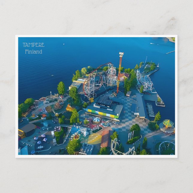 Cartão Postal viagens vintage Tampere Finlândia Turismo finlandê (Frente)