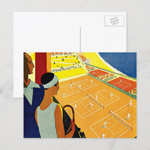 Cartão Postal viagens vintage, Tênis, Esportes, Monte Carlo Mô