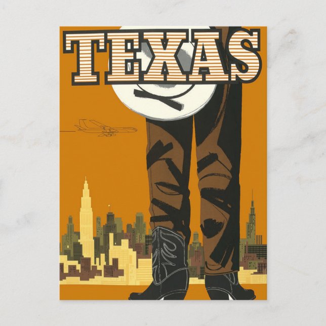 Cartão Postal Viagens vintage TEXAS (Frente)