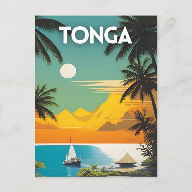 Cartão Postal Viagens vintage Tonga (Frente)