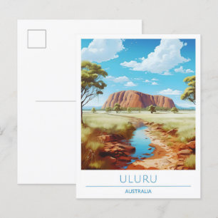 Cartão Postal Viagens vintage Uluru Austrália Itália