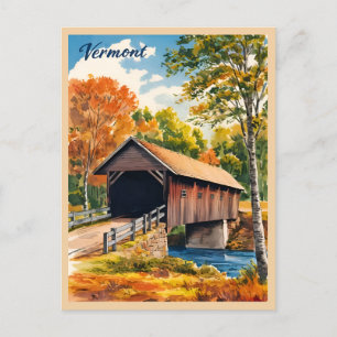 Cartão Postal Viagens vintage Vermont Paisagem Retrocética