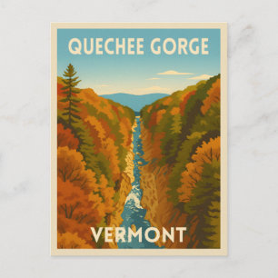 Cartão Postal Viagens vintage Vermont Quechee Gorge Landscape