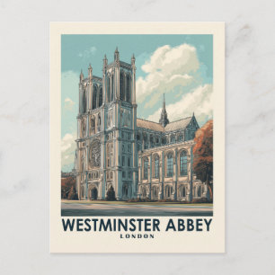 Cartão Postal Viagens vintage Westminster Abbey London