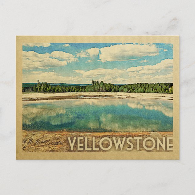 Cartão Postal Viagens vintage Yellowstone (Frente)