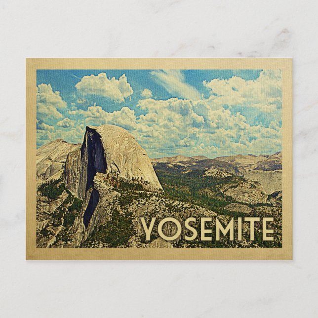 Cartão Postal Viagens vintage Yosemite (Frente)