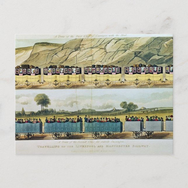 Cartão Postal Viajando em Liverpool e Manchester (Frente)
